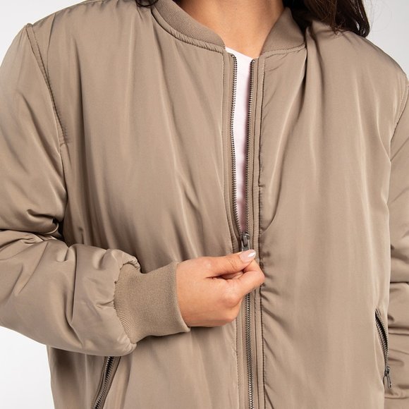 RSQ Womens Taupe Bomber Jacket /NWT/XL - Picture 7 of 16